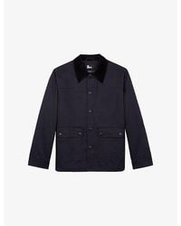 The Kooples - Side-Pocket Corduroy-Collar Cotton Jacket - Lyst