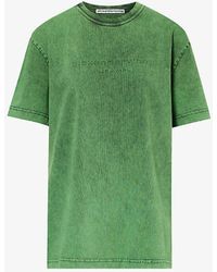 Alexander Wang - Faded-wash Logo-print Cotton-jersey T-shirt - Lyst