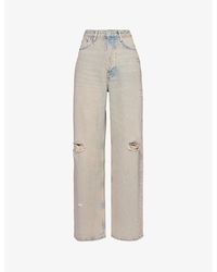 Samsøe & Samsøe - Shelly Faded-wash Wide-leg Recycled Denim-blend Jeans - Lyst