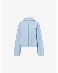 Balenciaga - Logo-Embroidered Zip-Up Cotton Hoody - Lyst