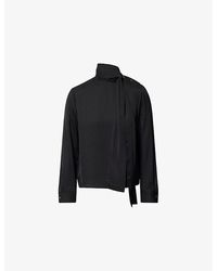 Theory - Side Tie Long-Sleeves Silk Blouse - Lyst