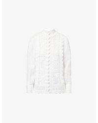 Zimmermann - Aster Lace Embroidered Ramie Top - Lyst
