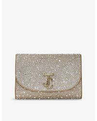 Jimmy Choo - Curve Rhinestone-Embellished Suede Clutch Bag - Lyst