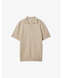 Reiss - Mickey Open-collar Short-sleeve Stretch Cotton-blend Shirt - Lyst