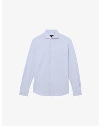 Reiss - Solarko Cutaway-Collar Stretch-Woven Seersucker Shirt - Lyst