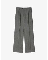 Sandro - Straight-Leg High-Rise Stretch Wool-Blend Trousers - Lyst