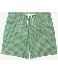 Reiss - Shape Geometric-print Recycled-polyester Blend Swimming Shorts - Lyst