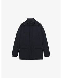 Reiss - Lord Hooded Zip-Through Padded Woven Coat - Lyst