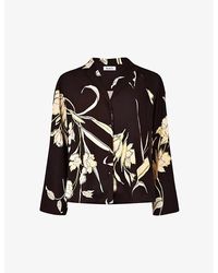 Ro&zo - Climbing-floral Oversized Recycled Polyester-blend Blouse - Lyst