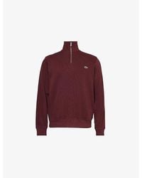 Lacoste - Logo-Appliqué Half-Zip Cotton Sweatshirt - Lyst