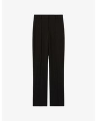 Claudie Pierlot - Cigarette-Leg High-Rise Stretch-Woven Trousers - Lyst