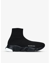 Balenciaga - Speed Slip-on Knitted Mid-top Trainers - Lyst