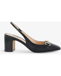 Dune - Detailed Snaffle-chain Faux-leather Heeled Courts - Lyst