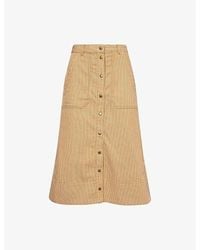 ME+EM - Stripe Cotton-Twill Maxi Skirt - Lyst
