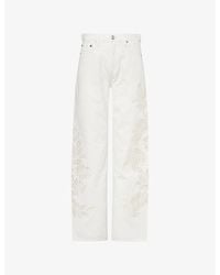 Rag & Bone - Shea Straight-Leg Embroidered Denim Jeans - Lyst