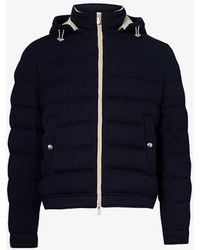 Eleventy - Vy Funnel-neck Slip-pocket Wool And Cashmere-blend Down-jacket - Lyst