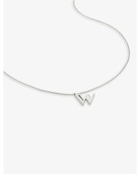 Monica Vinader - W Letter-Charm Recycled Sterling- Pendant Necklace - Lyst