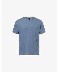 PAIGE - Monroe Short-Sleeve Cotton And Linen-Blend T-Shirt - Lyst