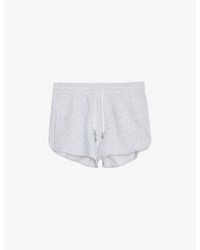 Zadig & Voltaire - Smile Skull-embellished High-rise Cotton Shorts - Lyst