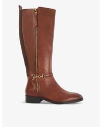 Dune - Taylyn Snaffle-Trim Leather Heeled Knee-High Boots - Lyst