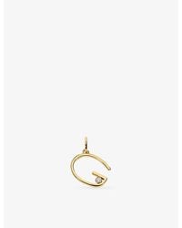 Monica Vinader - Initial G Solitaire Lab-Grown Diamond And 18Ct Vermeil Pendant Charm - Lyst