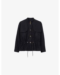 Claudie Pierlot - High-Neck Waxed Gabardine Jacket - Lyst
