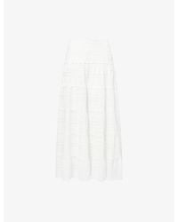 RIXO London - Ripeka Embroidered Cotton Midi Skirt - Lyst