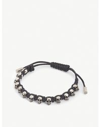Alexander McQueen Skull Leather Bracelet - Black