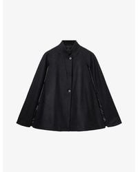 AllSaints - Lunis Cape Stand-Collar Wool And Cashmere-Blend Coat - Lyst