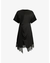 AllSaints - Lana Lace Trim Mini T-Shirt Dress - Lyst