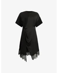 AllSaints - Lana Lace Trim Mini T-Shirt Dress - Lyst