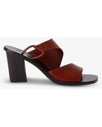 Soeur - Astree Double-strap Heeled Leather Sandals - Lyst