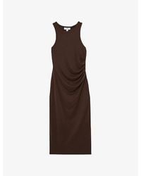 Reiss - Lola Ruched Stretch-Jersey Midi Dress - Lyst
