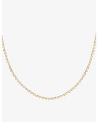 Astrid & Miyu - Bezel Heart 18Ct-Plated Brass And Cubic Zirconia Tennis Necklace - Lyst