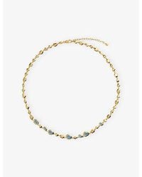 Monica Vinader - Odyssey Gemstone Pebbled 18Ct Vermeil And Aquamarine Necklace - Lyst