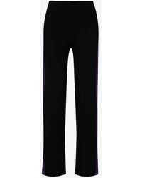 BOSS - X Naomi Campbell Contrast-panel Relaxed-fit High-rise Knitted Trousers - Lyst