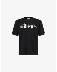 A Bathing Ape - Bape Wrinkle Bape Logo Graphic-Print Cotton T-Shirt - Lyst