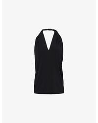 TOTEME - Twisted Halter-Neck Jersey Top - Lyst