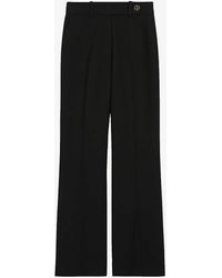 Claudie Pierlot - Ankle-length Flared-leg Mid-rise Stretch-woven Trousers - Lyst