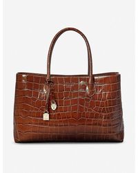 Aspinal of London - London Large Croc-embossed Leather Tote Bag - Lyst