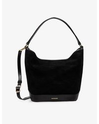 Sandro - Logo-Embossed Suede Shopper Tote - Lyst