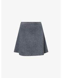 PAIGE - Pomme Flared Knitted Mini Skirt - Lyst