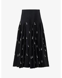 eem - Pearl-Embellished Woven Maxi Skirt - Lyst