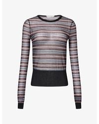JW Anderson - Sheer Fair Isle Cotton And Wool Blend Top - Lyst