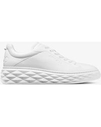 Jimmy Choo - Diamond Maxi Logo-embossed Leather Low-top Trainers - Lyst