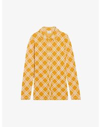 Claudie Pierlot - Check-print Long-sleeve Cotton-blend Shirt - Lyst
