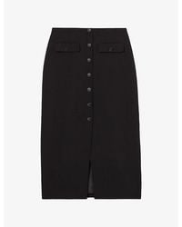 Claudie Pierlot - Button-Embellished Crepe Midi Skirt - Lyst