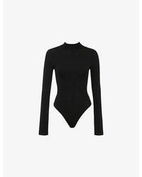 House Of Cb - Eliena High-Neck Stretch-Knit Bodysuit Xs (A-C Cup) - Lyst