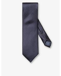 Eton - Vy Blue Floral-print Silk Tie - Lyst