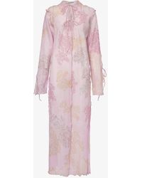Acne Studios - Daftan Floral-print Cotton And Silk-blend Maxi Dress - Lyst